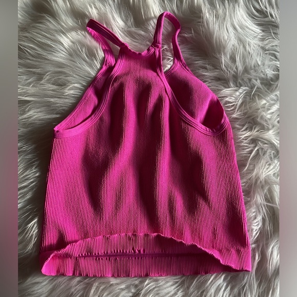Free People Happiness Runs Long Crop Tank PINK - Picture 6 of 7